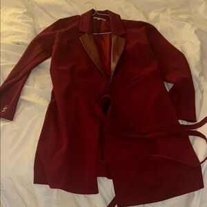 BCBG Burgundy dress with waist tie